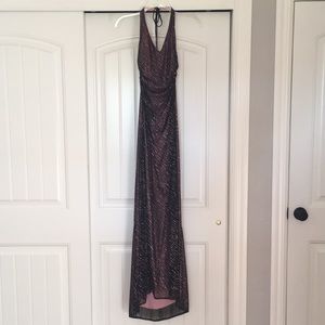 Long, Black with pink Sparkles, Homecoming Dress